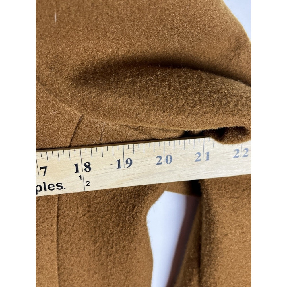 Women's Old Navy Dark Camel Wool Blend Funnel Neck Pea Coat Sz M Winter Chic EUC - Picture 4 of 8